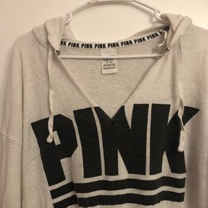 PINK V neck Hoodie